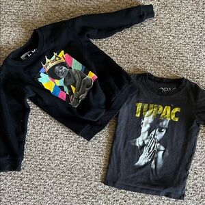 Target Black Kids Sweatshirt & Tee Set with Colorful Crown Graphic